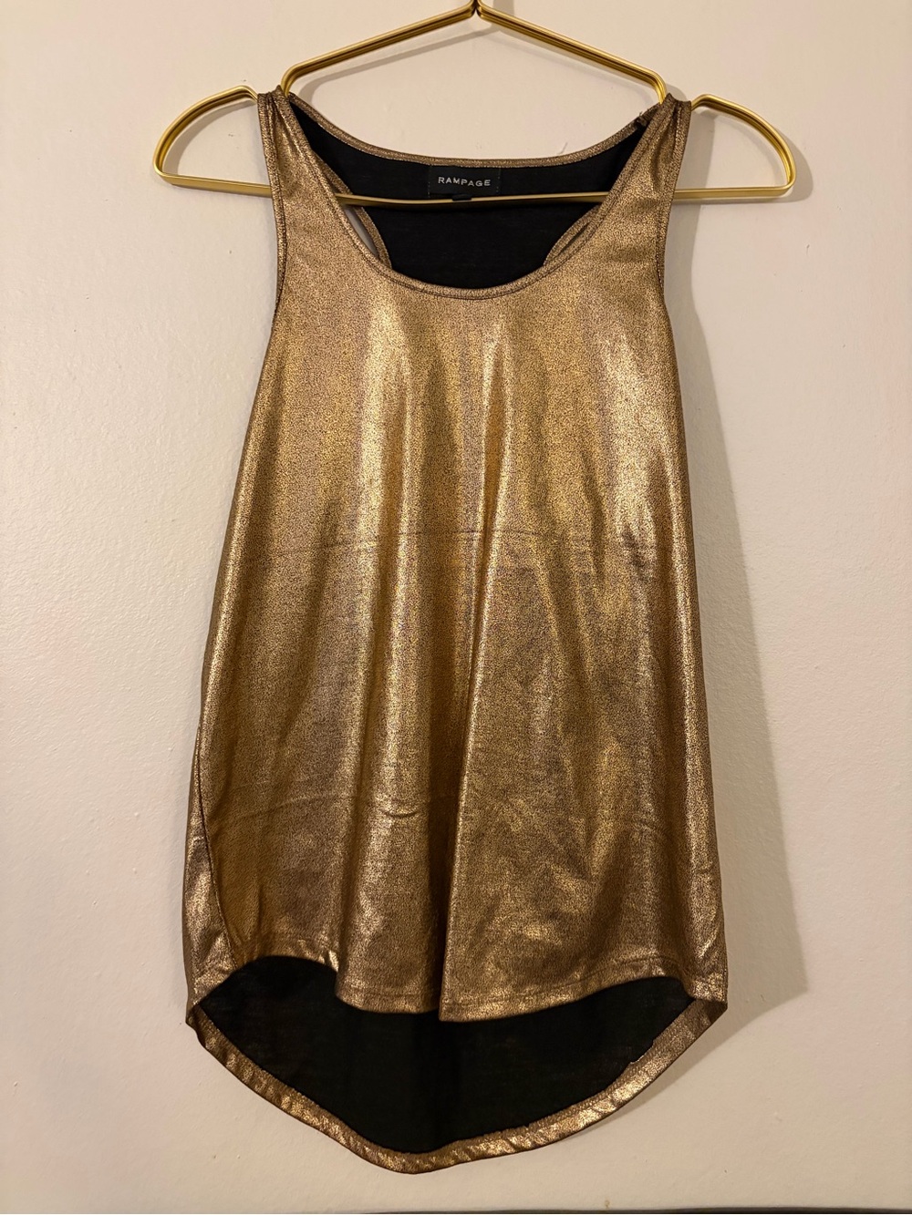 Rampage Shimmery Gold Trim Top